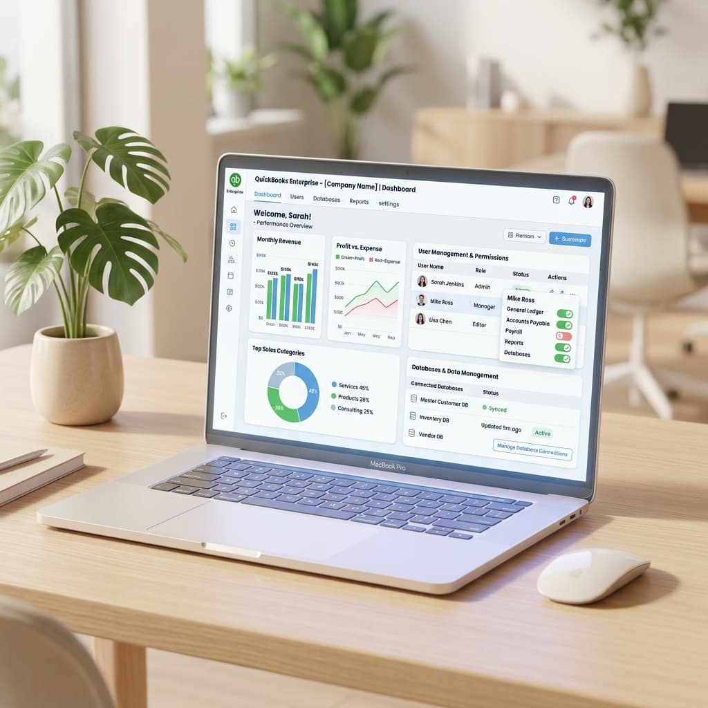 QuickBooks Enterprise Dashboard Mockup
